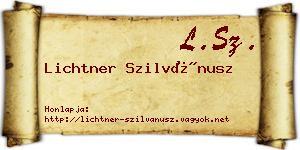 Lichtner Szilvánusz névjegykártya